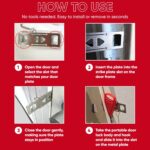 Portable Door Lock Extra Security Essential Safety & Privacy Travel Lockdown, Prevent Entry Stopper, Protect Family While Traveling Home Bedroom Hotel Apartment College (1 Red) - Image 7