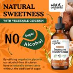 Wild & Organic Immune Mushroom Tincture - 8-in-1 Immune Support with Chaga, Reishi, Turkey Tail, Lion’s Mane, Maitake Extract - Liquid Mushroom Supplement - Vegan, Sugar & Alcohol-Free Drops - 4 oz - Image 5