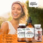 Wild & Organic Immune Mushroom Tincture - 8-in-1 Immune Support with Chaga, Reishi, Turkey Tail, Lion’s Mane, Maitake Extract - Liquid Mushroom Supplement - Vegan, Sugar & Alcohol-Free Drops - 4 oz - Image 6