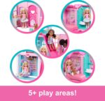 Barbie Chelsea Toy Dollhouse with 15+ Accessories, Pop-Up House Expands to 17+ x 13+ inches with 5 Play Areas & Slide, Includes Small Doll & Pet Dog - Image 3
