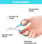 Folding Travel Scissors Safety, Small TSA-Compliant and Portable with Case, Pocket Foldable Stainless Steel Retractable Cutters, Mini Craft Scissors for Home, Outdoor and Office Use - Image 4