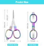 Folding Travel Scissors Safety, Small TSA-Compliant and Portable with Case, Pocket Foldable Stainless Steel Retractable Cutters, Mini Craft Scissors for Home, Outdoor and Office Use - Image 5