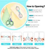 Folding Travel Scissors Safety, Small TSA-Compliant and Portable with Case, Pocket Foldable Stainless Steel Retractable Cutters, Mini Craft Scissors for Home, Outdoor and Office Use - Image 7