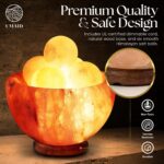 UMAID Himalayan Salt Lamp Bowl with 6 Massage Balls – Dimmable Natural Pink Rock Salt Lamp for Relaxation, Meditation,Yoga, Spa, Office, Bedroom, Wellness, Home Decor, and Unique Gift - Image 6