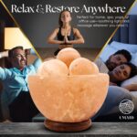 UMAID Himalayan Salt Lamp Bowl with 6 Massage Balls – Dimmable Natural Pink Rock Salt Lamp for Relaxation, Meditation,Yoga, Spa, Office, Bedroom, Wellness, Home Decor, and Unique Gift - Image 9