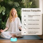 Kipcush Automatic Tibetan Singing Bowl Sound Machine - 11 Authentic Tones, Night Light, Timer & Touch Control - No Manual Striking - Plug in for Yoga, Meditation, Stress Relief & Chakra Healing - Image 6