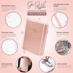 GoGirl Planner PRO - Undated Horizontal Layout Weekly Planner and Organizer + Budgeting and Expense Tracking Pages, Goals Journal & Agenda, 7" x 10" Hardcover, Lasts 1 Year - Rose Gold - Image 3
