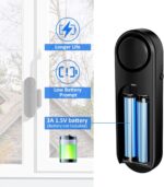 Window and Door Alarm When Opened (2 Pack) for Kids Safety/Home Security, Wireless Opening Sensor Alarms for Sliding Glass Door, 120dB Burglar Alert, Ideal for Business,Garage,Apartment, Black - Image 4