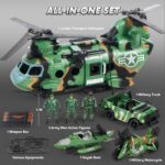 JOYIN 10-in-1 Military Helicopter Toys Set with Light, Sound, Trucks, Boat, Bike, Army Men, Weapons - Christmas Birthday Party Gifts for Kids - Image 3
