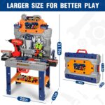 Kids Tool Bench Set with Electric Drill and Realistic Tools, Construction Workbench Playset Toy for Toddler 3-5, Easy Set up, Kids Boy Toys, Birthday Gifts for Boys Age 3 4 5 Year Old - Image 3