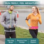 Lightweight running waist belt with hidden pockets, anti-slip, and sweat-resistant. Ideal for carrying phone, keys, cards, and cash while running or at the gym. (Black, Medium) - Image 4