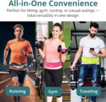 Lightweight running waist belt with hidden pockets, anti-slip, and sweat-resistant. Ideal for carrying phone, keys, cards, and cash while running or at the gym. (Black, Medium) - Image 5