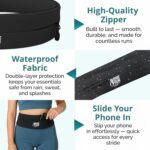 Lightweight running waist belt with hidden pockets, anti-slip, and sweat-resistant. Ideal for carrying phone, keys, cards, and cash while running or at the gym. (Black, Medium) - Image 7