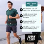 Lightweight running waist belt with hidden pockets, anti-slip, and sweat-resistant. Ideal for carrying phone, keys, cards, and cash while running or at the gym. (Black, Medium) - Image 8