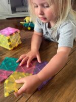 CreateOn Crayola Magnetic Tiles, Building Set for Kids, Magnetic Building Toys for Kids, STEM Travel, Gift for Boys and Girls Ages 3+, 14-Piece Set (Pastel) - Image 3