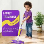 Kids Spray Mop - A Truly usable Cleaning Set for Toddlers, Featuring a Spray Nozzle, 2 Washable mop Pads, and a Scraper. A Montessori Household Toy Gift for Children, Girls, and Boys. - Image 3