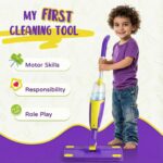 Kids Spray Mop - A Truly usable Cleaning Set for Toddlers, Featuring a Spray Nozzle, 2 Washable mop Pads, and a Scraper. A Montessori Household Toy Gift for Children, Girls, and Boys. - Image 5