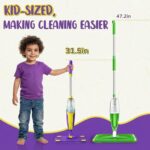 Kids Spray Mop - A Truly usable Cleaning Set for Toddlers, Featuring a Spray Nozzle, 2 Washable mop Pads, and a Scraper. A Montessori Household Toy Gift for Children, Girls, and Boys. - Image 9