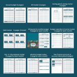 Soligt Budget Planner 2025-2026, Monthly Budget Book Bill Organizer with 12 Pockets, Undated Home Financial Money Expense Saving Debt Tracker Notebook, 1 Year, Blue Floral, Spiral Design - Image 4