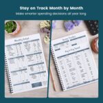 Soligt Budget Planner 2025-2026, Monthly Budget Book Bill Organizer with 12 Pockets, Undated Home Financial Money Expense Saving Debt Tracker Notebook, 1 Year, Blue Floral, Spiral Design - Image 5