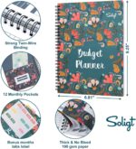 Soligt Budget Planner 2025-2026, Monthly Budget Book Bill Organizer with 12 Pockets, Undated Home Financial Money Expense Saving Debt Tracker Notebook, 1 Year, Blue Floral, Spiral Design - Image 7