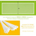 Banister Guard for Baby - 15ft x 3ft, Child Safety Net, Rail Balcony Banister Stair Mesh for Kids, Toys, Pets - White - Image 5