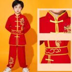 Kung Fu Uniform for Boys Girls Kids Traditional Chinese Embroidered Tai Chi Wing Chun Master Martial Arts Set Outfit - Image 3