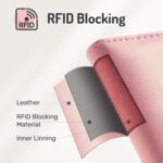 Forvencer Passport Holder Cover with Safe Zipper Closure, Premium Passport Wallet for Travel, Cute RFID Blocking Card Case, Waterproof Travel Accessories for Women, Hot Pink - Image 5