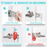 Portable Door Lock for Travel Essential: 2Pack Upgraded Hotel Home Security Safety Locks from Inside Apartment Traveling Front Door Room Security Devices Travel Gifts for Travelers Women - Image 5