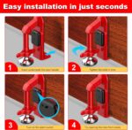 Portable Alarm Door Stopper - 80dB Anti-Theft Security Alarm Door Stoppers for Bottom of Door, Adjustable and Easy to Install for Home, Office, and Travel, Door Security Devices (Red) - Image 6