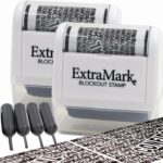 2 Pack Identity Theft Protection Blockout Stamps - Roller Stamp with Four Replacement Ink Tubes - White Unit - Image 2
