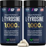 [2 Pack] L-Tyrosine 1000MG Capsules - Natural L Tyrosine Supplement for Kids & Adults - Energy Boost and Brain Supplement - 2x the potency of L-Tyrosine 500mg capsules - 300 Vegan LTyrosine Capsules - Image 2