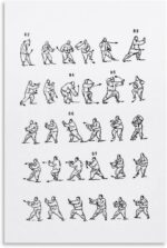 24 Forms of Chinese Martial Art Tai Chi Poster 5 Living Room Printing Oil Painting Interior Decoration Poster 08x12inch(20x30cm) Unframe-style - Image 2