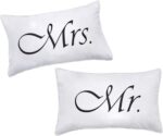 2PCS Mr and Mrs Pillow Cases,His and Hers Couples Pillowcases,Romantic Anniversary Engagement Christmas Wedding Gifts for The Couple,Bride Shower Gifts Ideas - Image 2