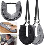 2Pack Stuffable Travel Pillow for Extra Luggage, Velvet Travel Neck Pillow with Adjustable Neck Size, Fits About 6 T-Shirts Travel Essentials Multifunctional Sleeping Rest Cushion - Image 2