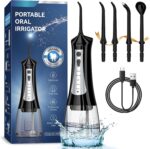 300mL Water Flosser Cordless - Rechargeable Travel Water Flossers for Teeth Cleaning with 5 Pressure Settings, 4 Tips, IPX7 Waterproof for Teeth Cleaning - Image 2
