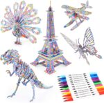 3D Coloring Puzzle Set, Arts and Crafts for Girls and Boys Age 6 7 8 9 10 11 12 Year Old, Fun Educational Painting Crafts Kit with Supplies for Kids, Birthday Toy Gift for Kids - Image 2