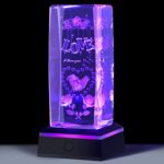3D Love Crystal Night Light Gifts for Him Her Boyfriend Girlfriend Birthday Christmas, Romantic Love Crystal Lamp Wedding Anniversary Birthday Gift for Women Men Couples Wife Husband - Image 2