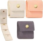 3PCS Mini Travel Jewelry Bag Organizer – Foldable Velvet Portable Pouch with Buckle, Multi-Compartment Small Jewelry Case for Rings, Earrings,Necklaces – Compact Storage Gift for Women Travelers - Image 2