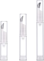 3Pcs 5/10/15ml Eye Gel Cream Container Flat Applicator Eye Cream Lip Gloss Airless Pump Travel Bottles with Metal Massage Tip Head - Image 2