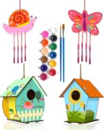 4 Pack DIY Bird House Wind Chime Kits for Children to Build and Paint, Wooden Arts and Crafts for Kids Girls Boys Toddlers Ages 8-12 4-6 6-8 - Image 2