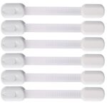6 Pack Vmaisi Multi-Use Adhesive Straps Locks - Childproofing Baby Proofing Cabinet Latches for Drawers, Fridge, Dishwasher, Toilet Seat, Cupboard, Oven,Trash Can, No Drilling (White) (6) - Image 2