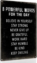 ALKB Inspirational Wall Art Metal Sign 8 x 12 Inch, Inspiring Positive Quotes Room Decor for Living Room Bedroom Classroom Gym, Motivational Wall Decor for Teen - Image 2
