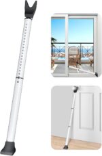AceMining Upgraded Door Security Bar & Sliding Patio Bar, Heavy Duty Stoppers Adjustable Jammer for Home, Apartment, Travel (1 Pack,White) - Image 2