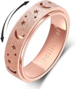 Anxiety Ring for Women Spinner Ring Fidget Ring Fidget Toys Adults Stainless Steel Spinner Rings for Anxiety Fidget Rings for Women Anxiety Fidget Ring Rose Gold Size 8 - Image 2