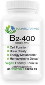 B2-400 Pure Riboflavin - Nervous System Health, Homocysteine Detox, Cardiovascular, Helps Boost Energy, Mental Clarity, Metabolism and Cell Function (120) - Image 2