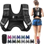 BAGAIL Weighted Vest, 5lb/8lb/10lb/12lb/15lb/20lb/25lb/30lb Weight Vest for Walking & Weight Loss, Reflective Rucking Vest with Phone Pouch for Women & Men, Home Gym & Outdoor Training - Image 2