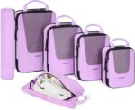 BAGSMART Compression Packing Cubes for Travel, 6 Set/5 Set/4 Set, Compression Suitcase Organizer Bags Set for Suitcases Travel Essentials, Lightweight Packing Organizers - Image 2