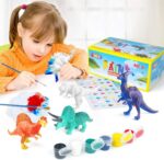BAODLON Kids Arts Crafts Set Dinosaur Toy Painting Kit - 10 Dinosaur Figurines, Decorate Your Dinosaurs, Create a Dino World Painting Toys Gifts for 5, 6, 7, 8 Year Old Boys Kids Girls Toddlers - Image 2