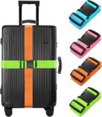BILIONE 4 Pack Luggage Straps 79" Long Belts Keep Suitcase Secure While Traveling, TSA Approved Add a Bag Premium Accessory for Travel Bag Closure (Blue+Orange+Rose Pink+Green) - Image 2